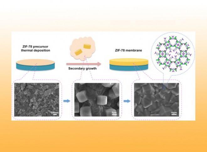 ZIF-78 membrane derived from amorphous precursors with permselectivity for cyclohexanone