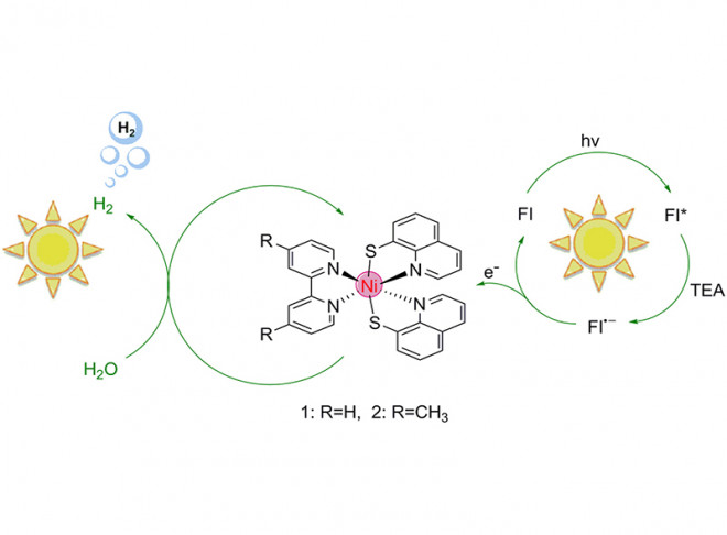 Highly efficient photocatalytic hydrogen evolution from nickel quinolinethiolate complexes under visible light irradiation